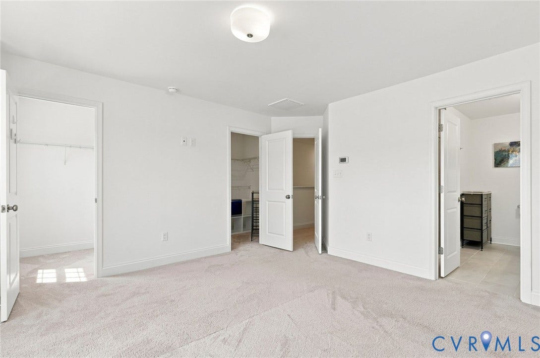 13820 Village View Drive, Midlothian, VA 23114 Expansive carpeted room featuring white walls, white doors, and a flush mount ceiling light