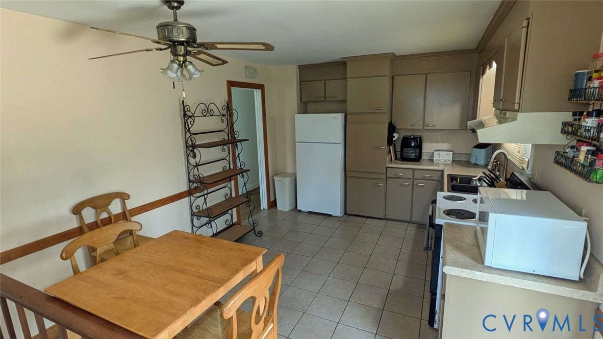 12853 Holly Lane, Manakin Sabot, VA 23103 Kitchen with tile flooring, extensive cabinetry, and a ceiling fan