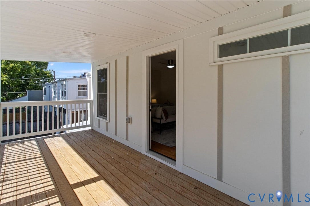 Private balcony off primary bedroom