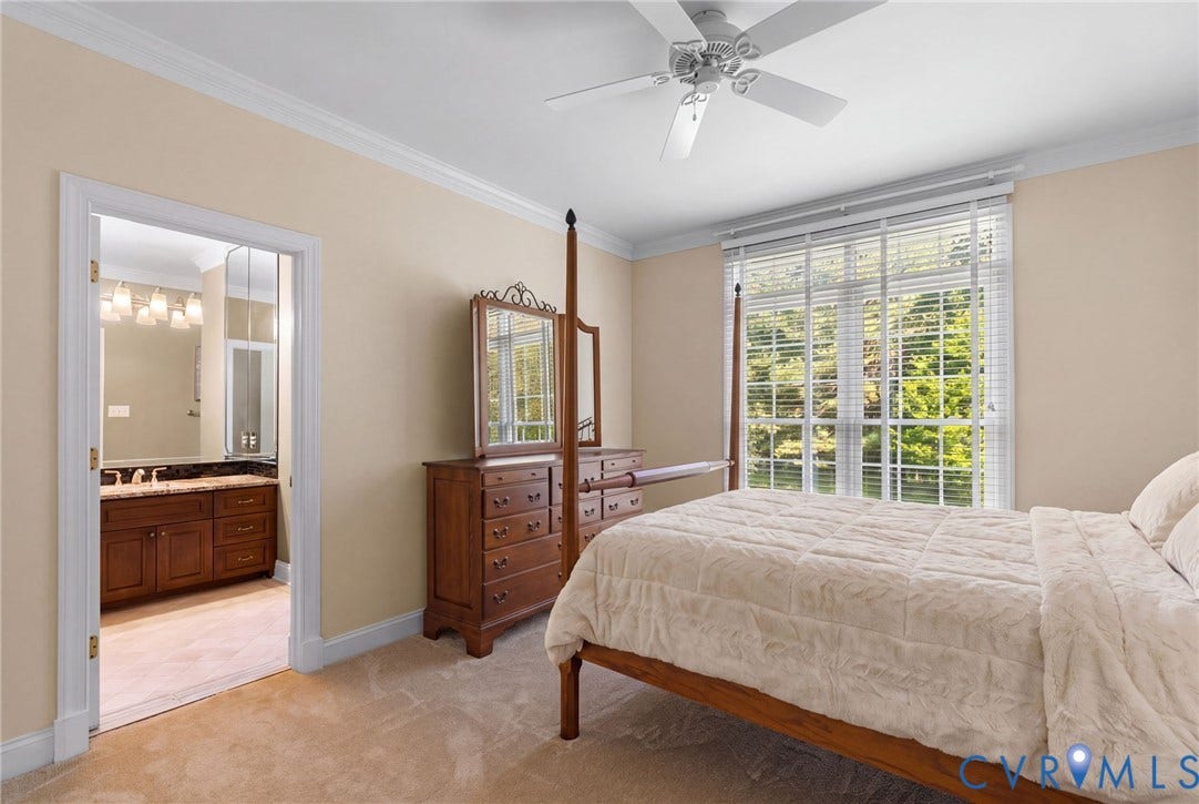 2365 Manakintown Ferry Road, Powhatan, VA 23113 Recessed lighting, crown molding, and a ceiling fan with integrated lighting
