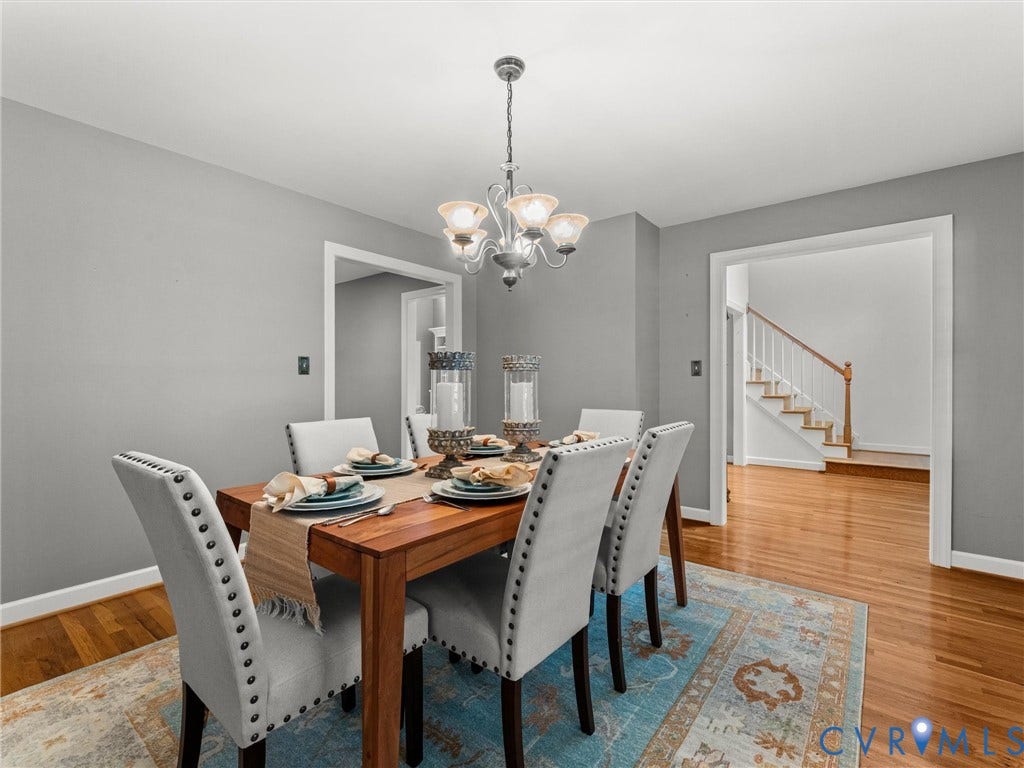 Hardwood flooring throughout the space