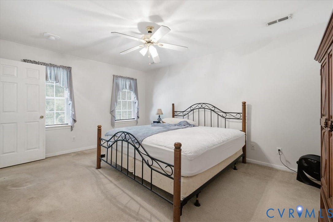 13308 S Chester Road, Chester, VA 23831 Spacious bedroom with ceiling fan and recessed lighting throughout