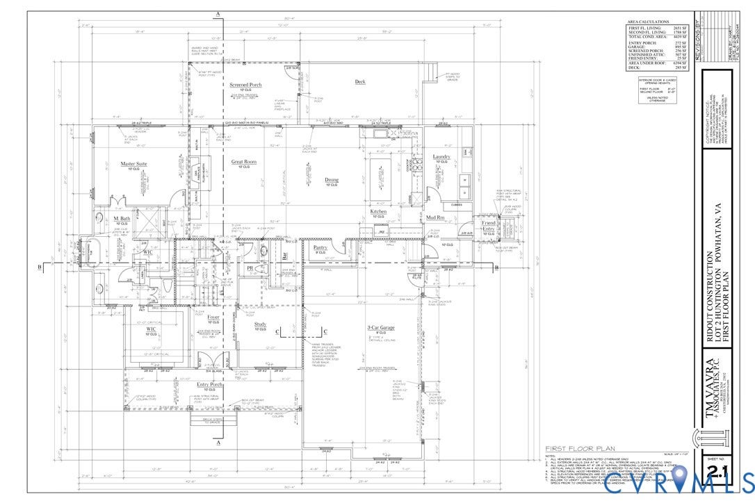 1610 Huntington Woods Trail, The Trails At Huntington, Powhatan, VA 23139 1st Floor plan