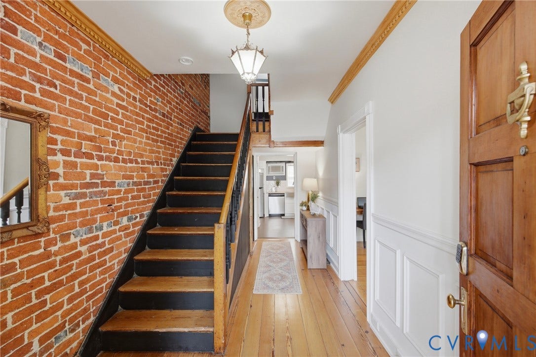 209 W Clay Street, Jackson Ward, Richmond, VA 23220 Exposed brick, wood floors, wood stairway
