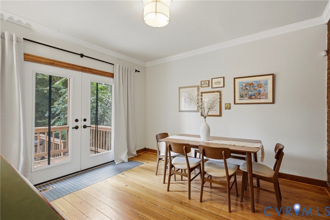 209 W Clay Street, Jackson Ward, Richmond, VA 23220 Hardwood floors, french doors to deck and backyard, exposed brick