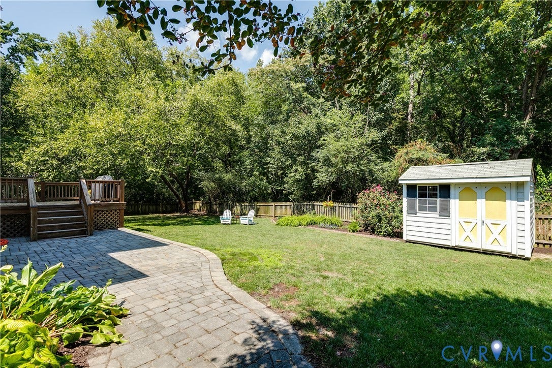 Stone Patio off Large Deck