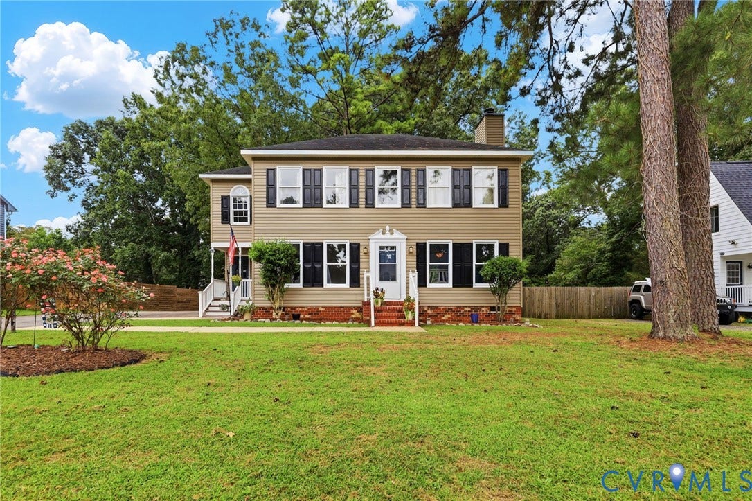 2807 Executive Drive, John Tyler Woods, Chesterfield, VA 23831 Two-story exterior with siding, a front porch, and a dormer window