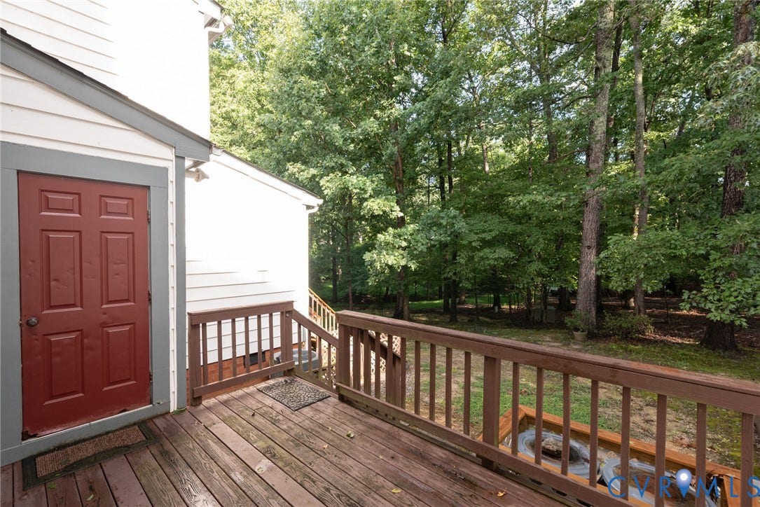 5605 Beacon Hill Drive, Beacon Hill, Midlothian, VA 23112 Attached storage shed accessible from deck