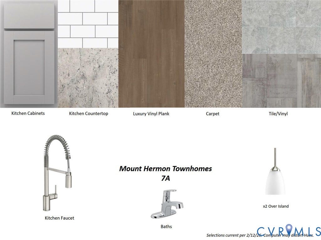 Collage shows design finishes in the home.
