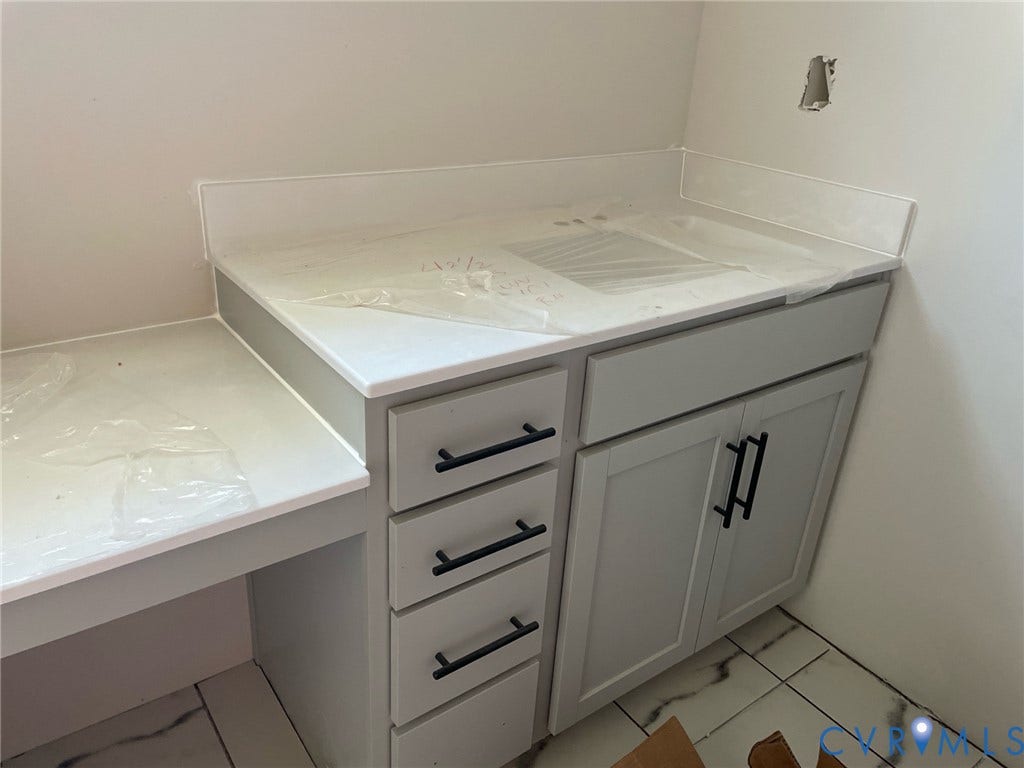 The Braxton is well underway! Here's a sneak peek at the Primary Suite vanities.