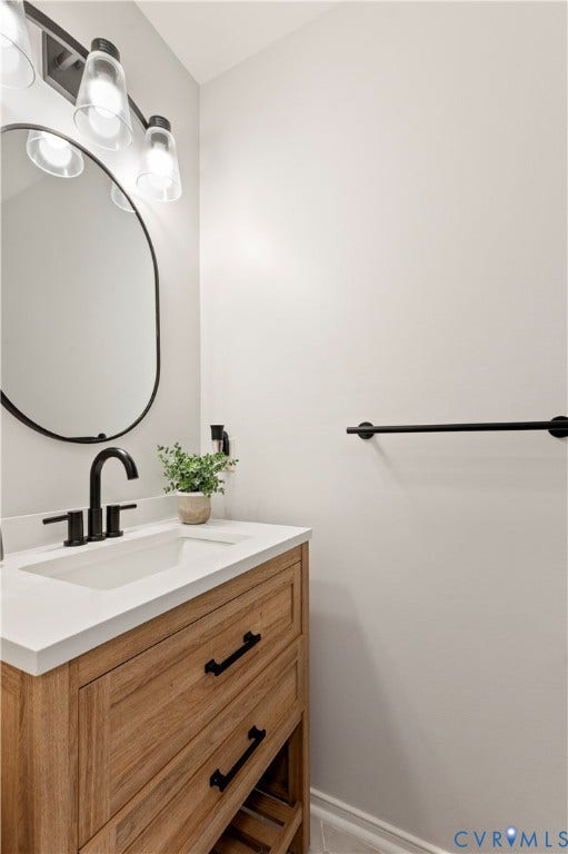 Completely updated powder room on the first floor.