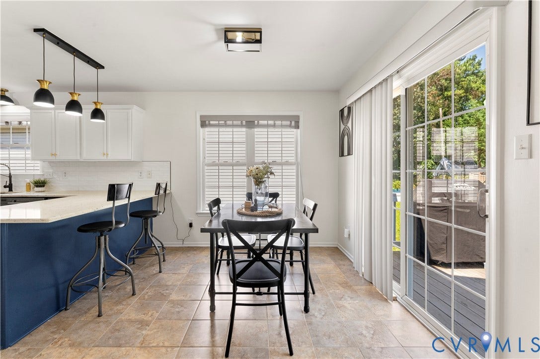Morning room off the kitchen with deck access.