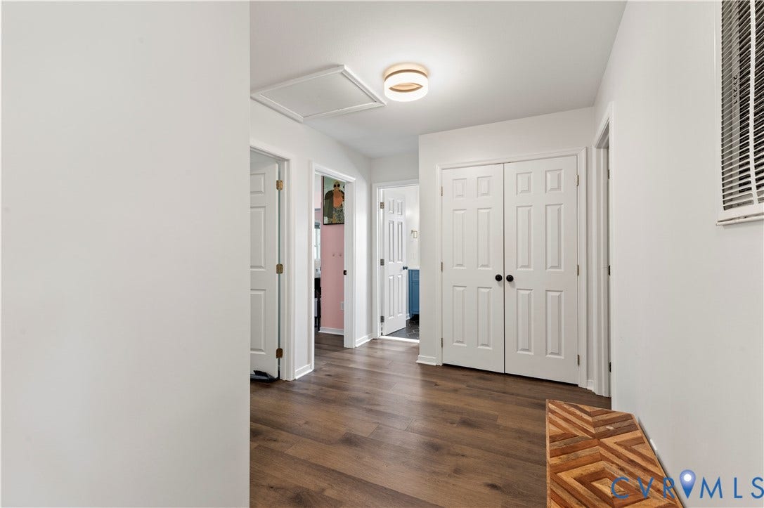 Second floor landing is very spacious with an oversized linen closet for storage!