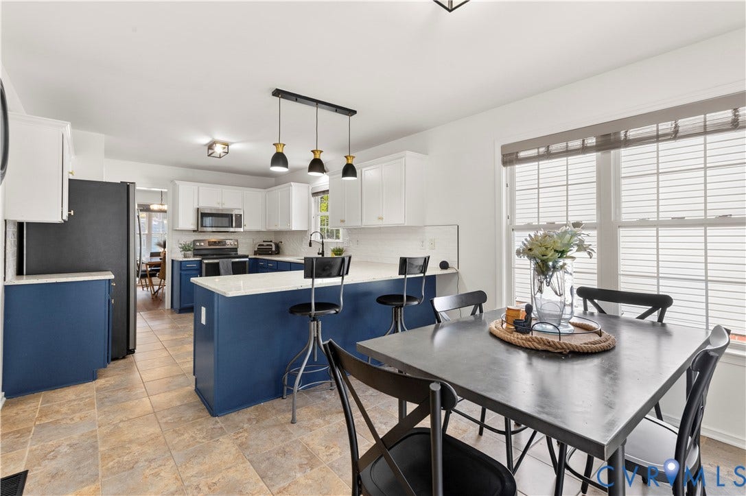 Morning room and additional bar seating in the kitchen.