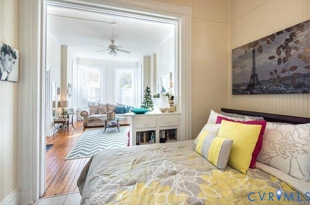 1524 Grove Avenue, Richmond, VA 23220 Hardwood flooring, recessed lighting, and a ceiling fan