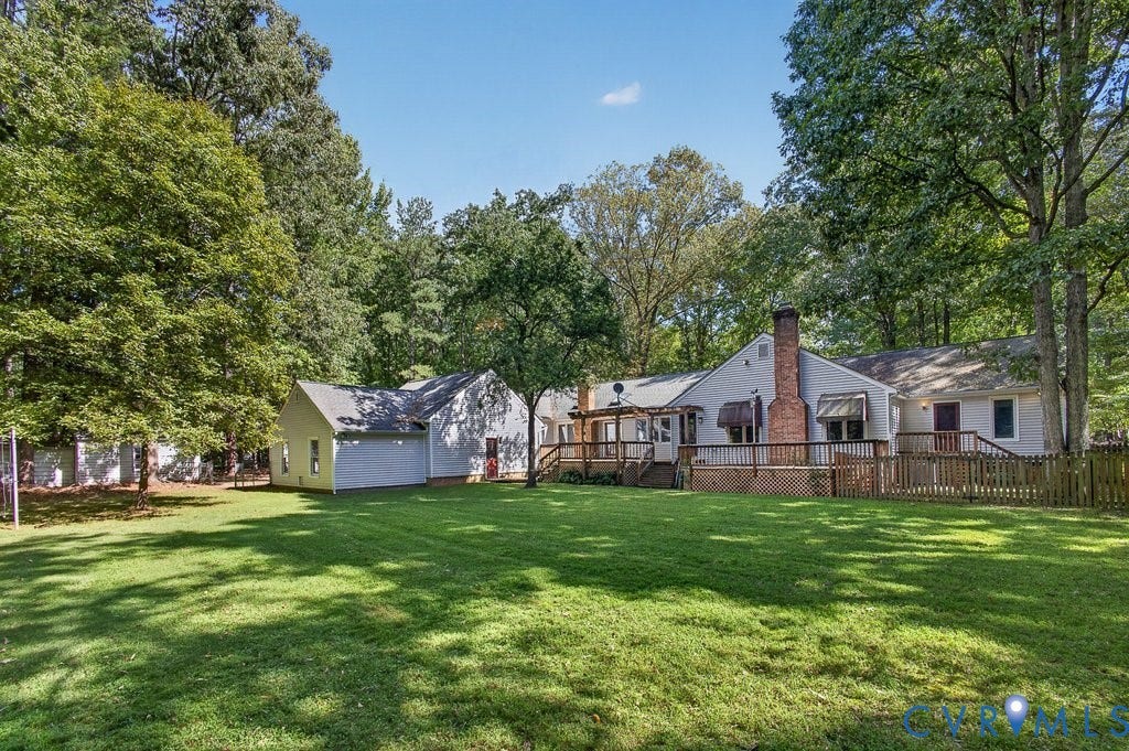 1635 King William Woods Road, Powhatan, VA 23113 Exterior view, back of home