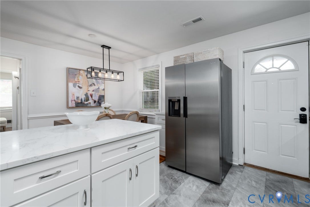 1204 Maywood Road, Beverly Hills, Henrico, VA 23229 White paneled door with an arched window accent