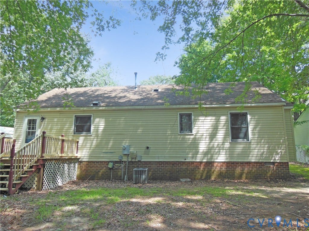 13306 Evelyn Drive, Chester, VA 23831 Rear view and Rear Deck