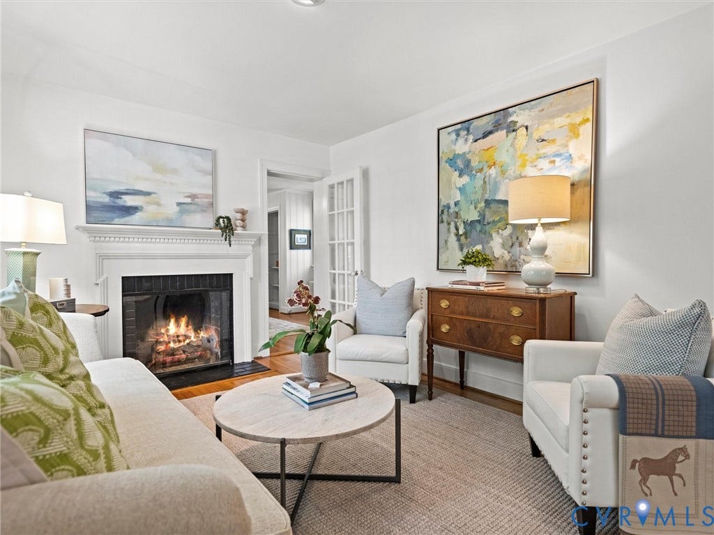 Traditional fireplace with a detailed mantel