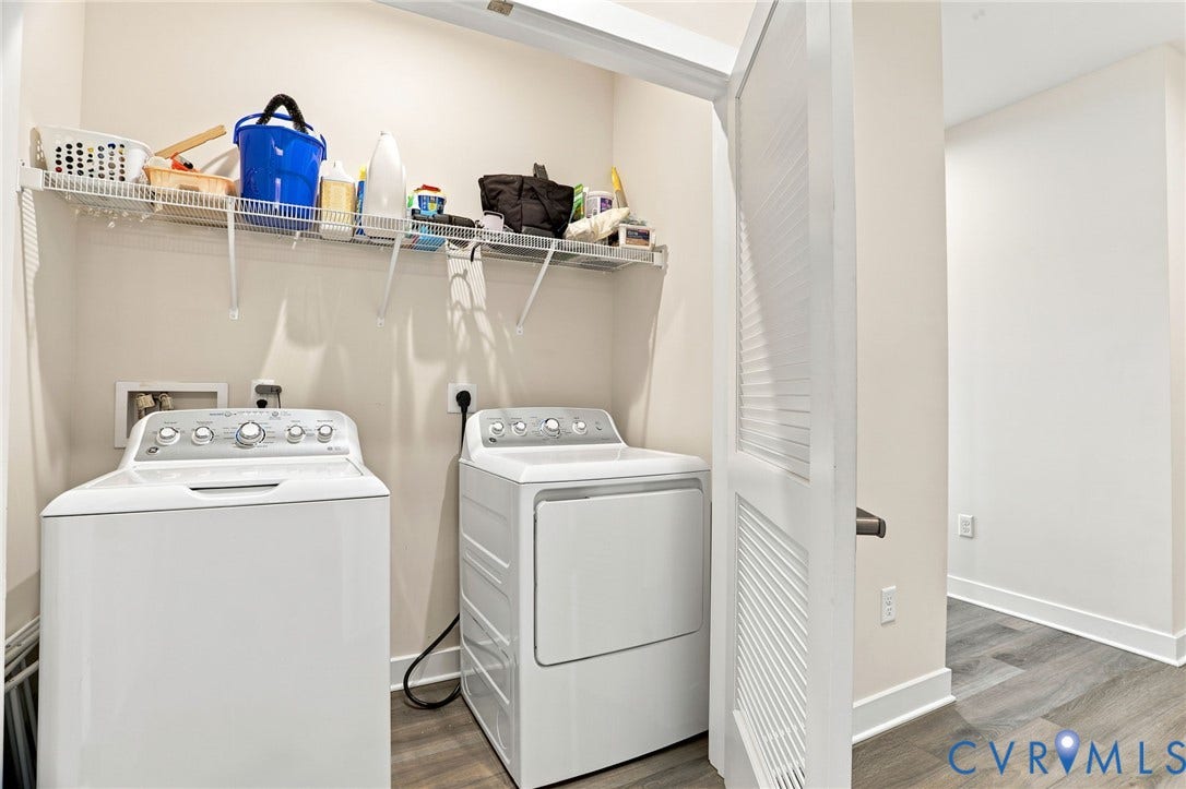 3900 Maze Runner Drive, #403, Midlothian, VA 23112 Dedicated laundry area featuring a full-size washer and dryer
