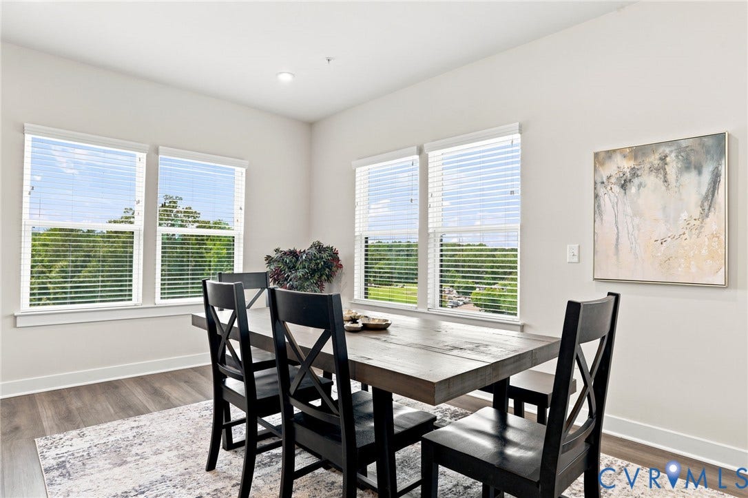 3900 Maze Runner Drive, #403, Midlothian, VA 23112 Wood-finish flooring with multiple windows and recessed lighting