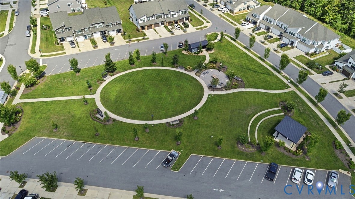 3900 Maze Runner Drive, #403, Midlothian, VA 23112 Central green space featuring a circular lawn and paved pathways