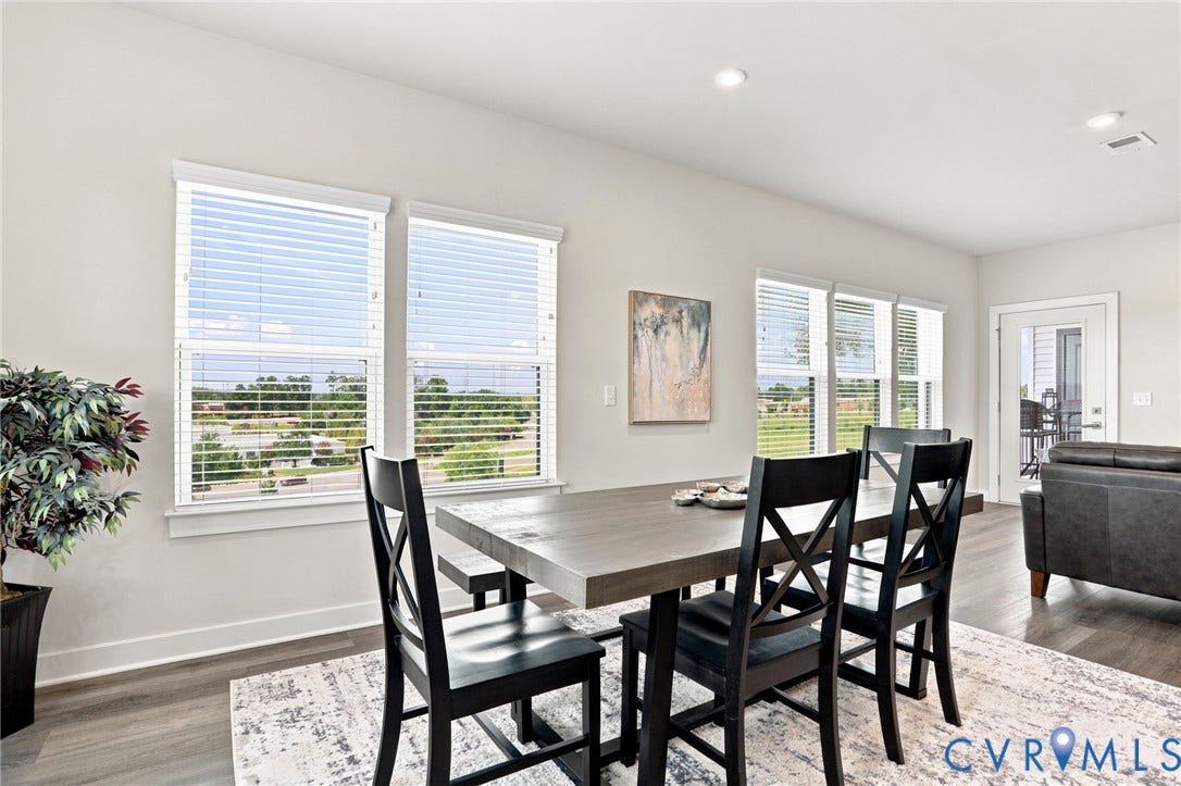 3900 Maze Runner Drive, #403, Midlothian, VA 23112 Recessed lighting, wood-finish flooring, multiple windows with blinds, and white trim accents