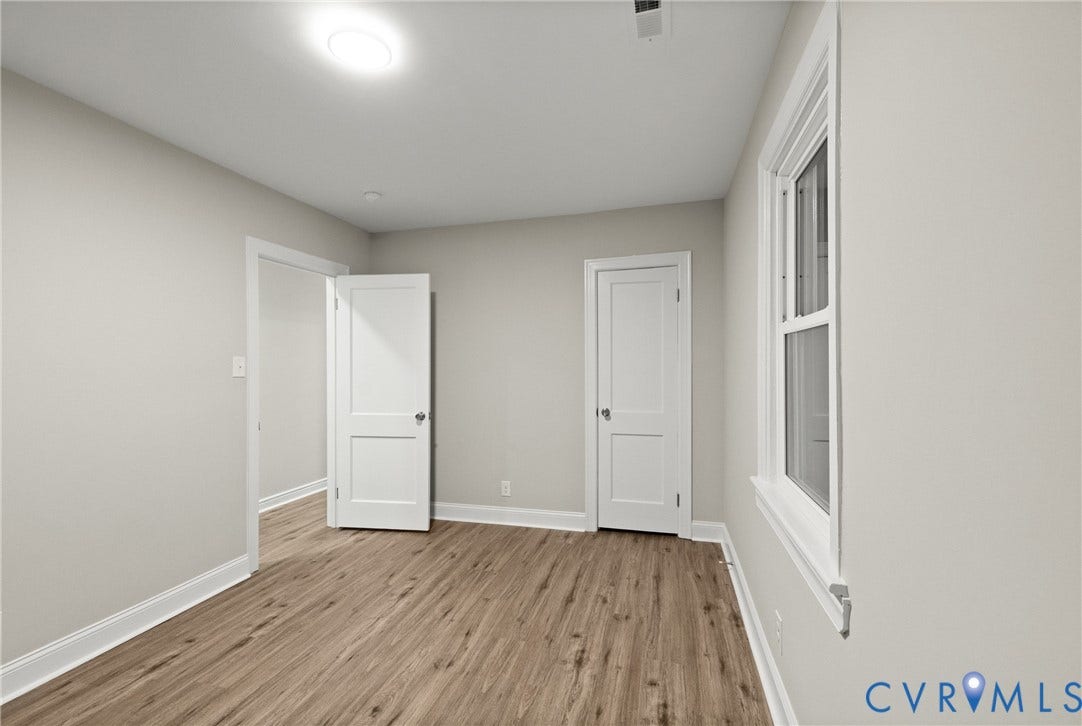 1500 Leicester Road, Cedarhurst - Westover Hills, Richmond, VA 23225 Recessed ceiling lighting, wood-finish flooring, white trim, and a two-panel interior door