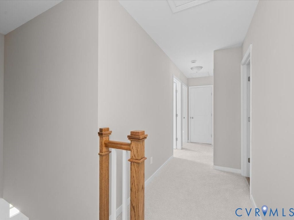 3313 New Found Lane, Chester, VA 23831 Hallway featuring light-toned carpeting, neutral wall paint, and recessed lighting
