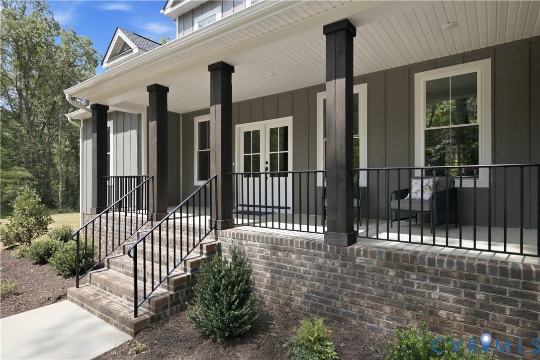 3120 Lake Stone (lot 22) Terrace, Maple Grove, Powhatan, VA 23139 Front porch, photo of for-sale home, staged