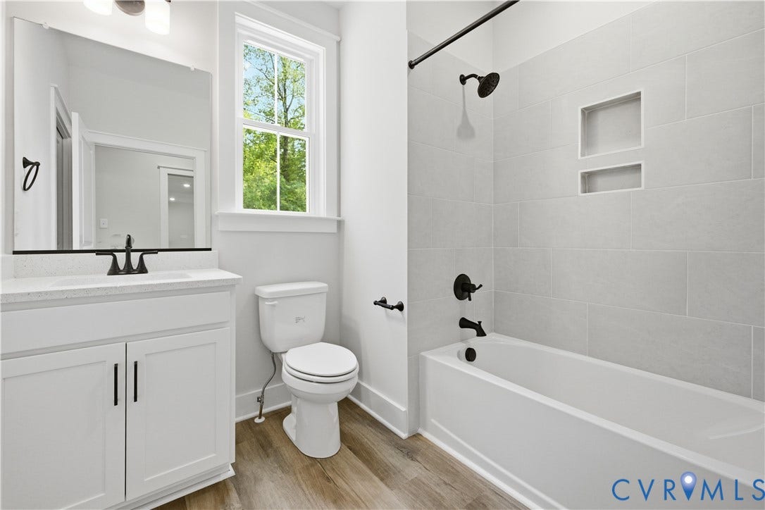 3120 Lake Stone (lot 22) Terrace, Maple Grove, Powhatan, VA 23139 Full bath upgrade near 1st floor guest bedroom, laundry and pantry. Photo of for-sale home