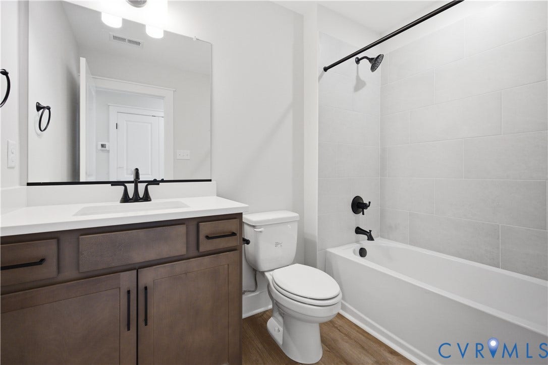 3120 Lake Stone (lot 22) Terrace, Maple Grove, Powhatan, VA 23139 2nd Floor Shared Bath. ront porch, photo of for-sale home, staged
