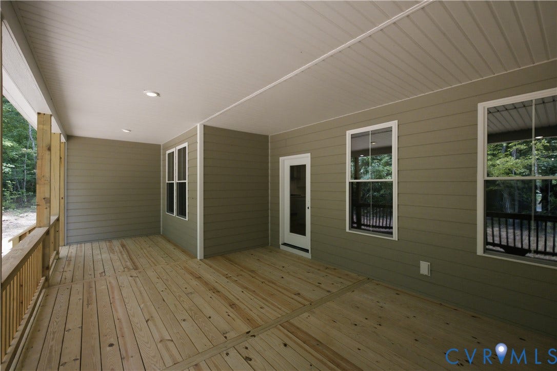 958 Buckners (Lot 30) Lane, Compass Cove, Mineral, VA 23117 Rear covered porch.