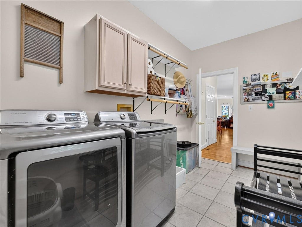 14509 Augusta Lane, Ashland, VA 23005 1st Floor Laundry Room with tile floor - dog washing station is on other side of washer! Washer & Dryer convey!