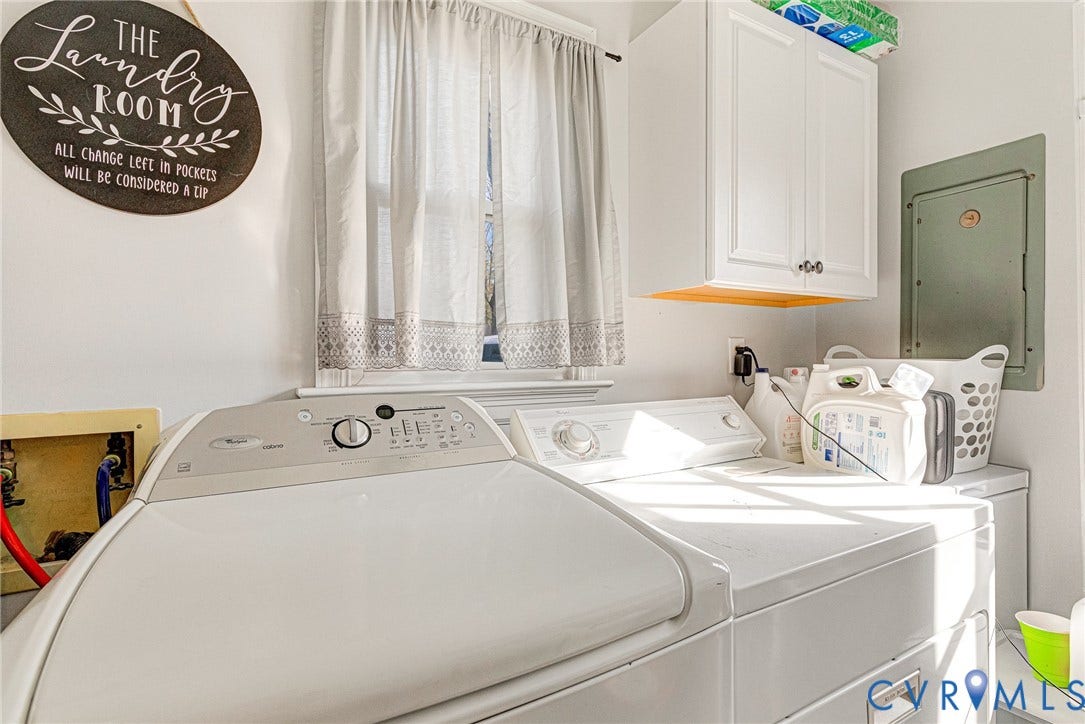 Laundry room off of kitchen.