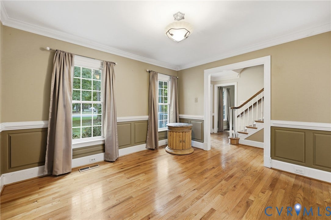 505 Martineau Drive, Chesterfield, VA 23836 Hardwood flooring throughout, with wainscoting and crown molding