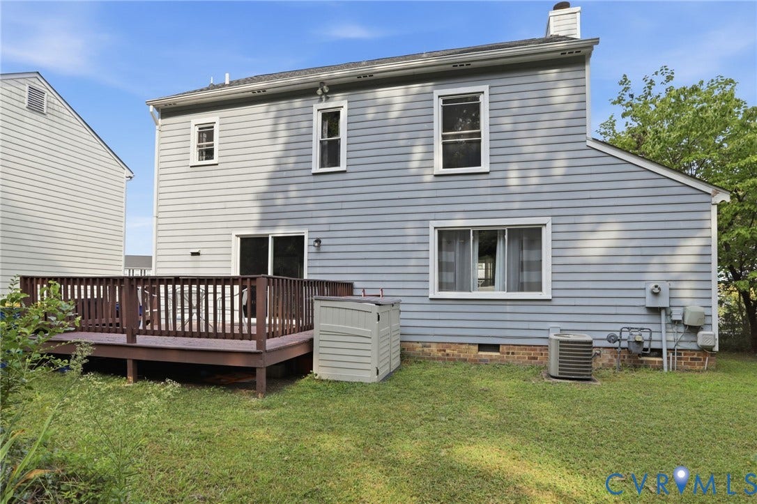 Expansive wooden deck with railing