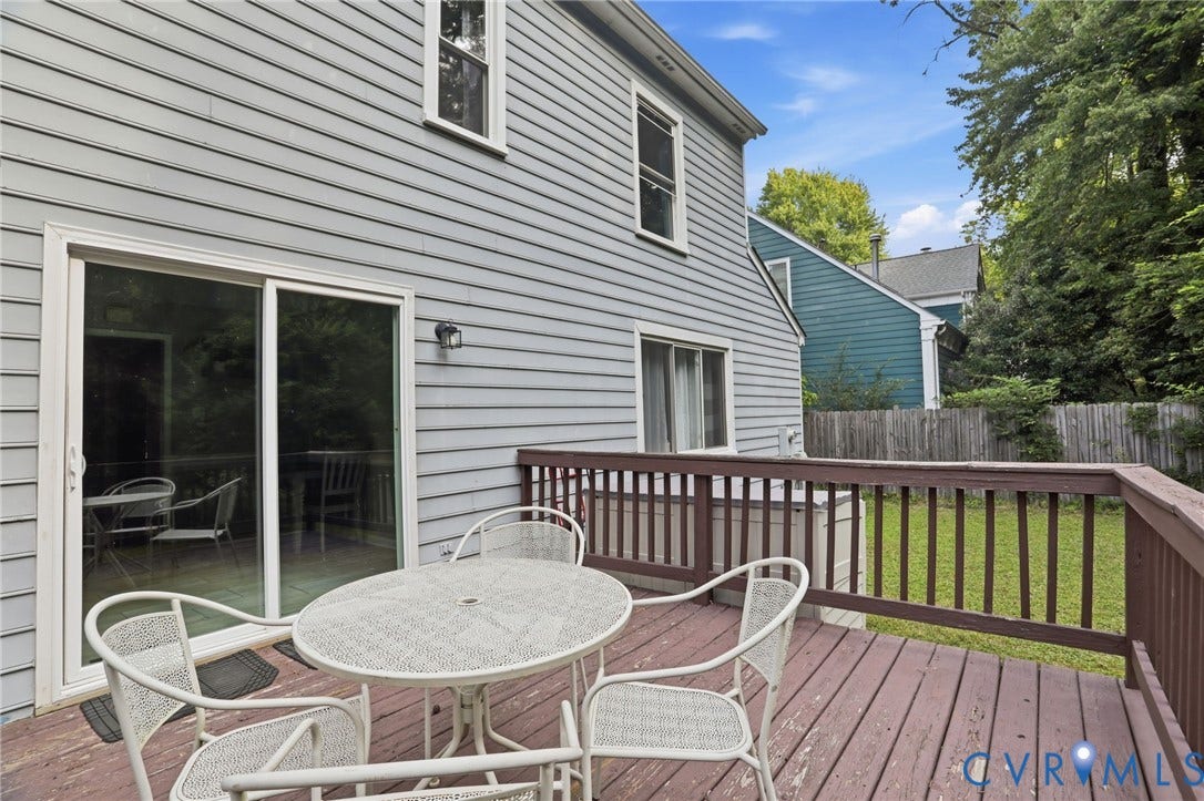 Wood deck featuring a railing and direct access to the interior via a sliding glass door