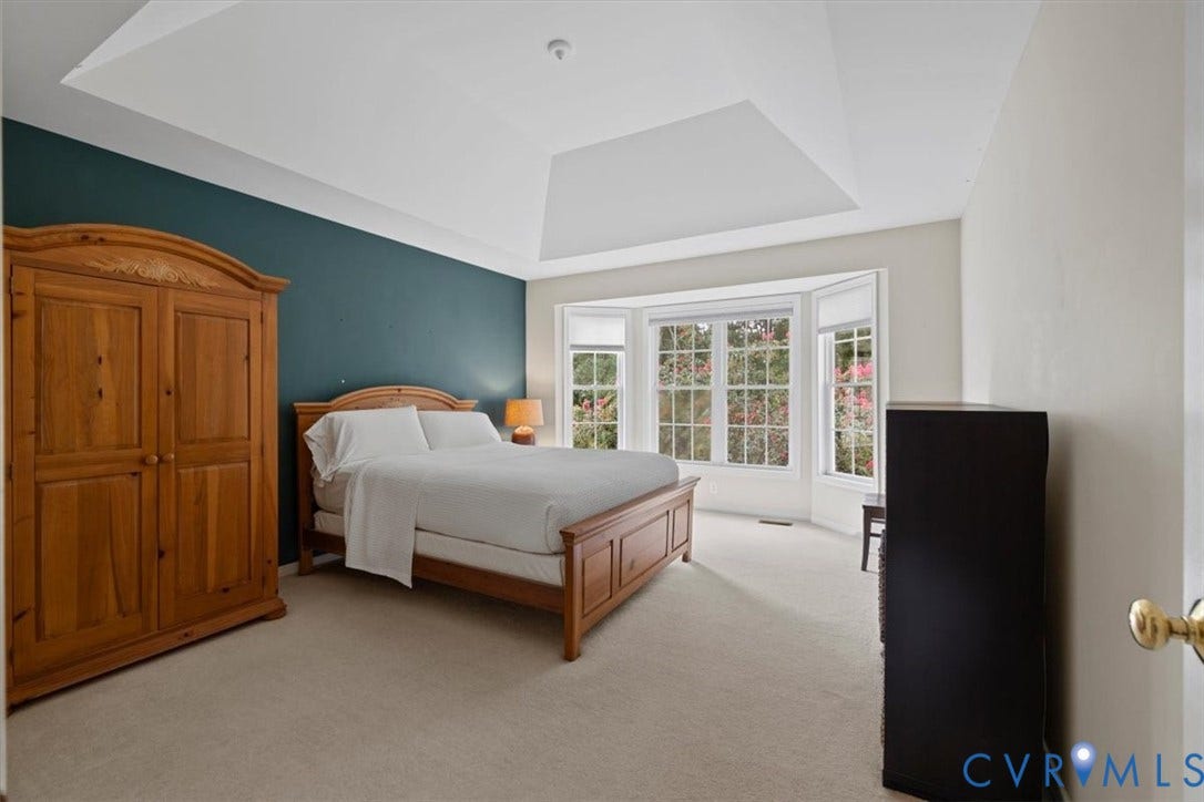 13819 Ashbourne Hollow Circle, Birkdale, Chesterfield, VA 23832 Tray ceiling with bay window for plentiful natural light and wall-to-wall carpet