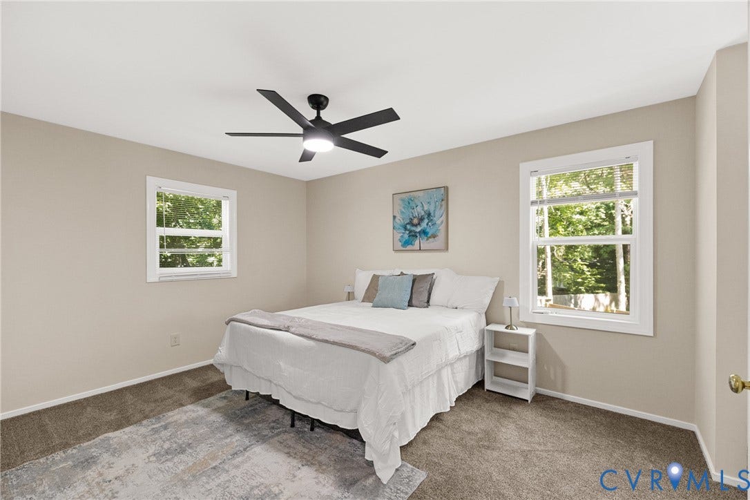 5401 Solaris Drive, Chesterfield, VA 23832 Neutral-toned walls complement the dark carpeting