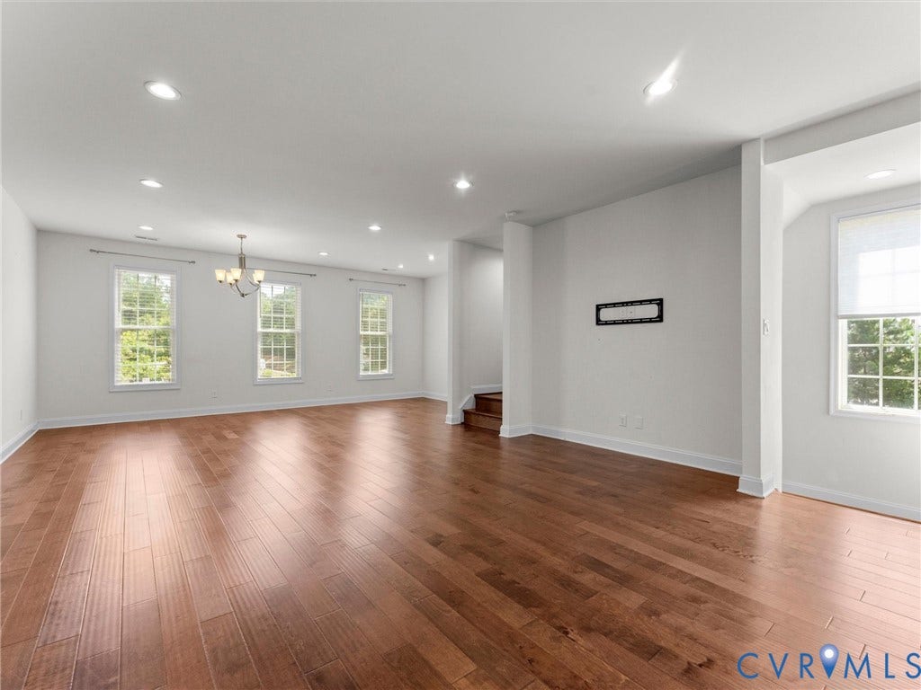 14227 Michaux Village Drive, Winterfield Park, Midlothian, VA 23113 Wood-finish flooring, recessed ceiling lighting, chandelier lighting, multiple windows, and a built-in wall mount