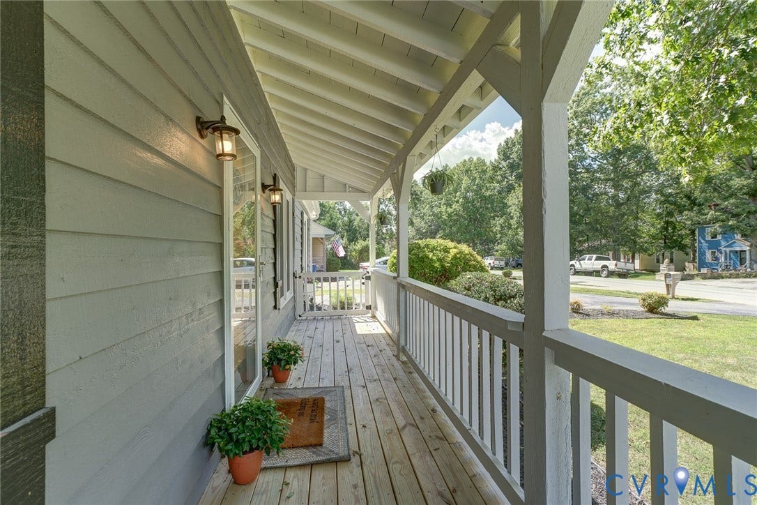 4647 Brookridge Road, Chesterfield, VA 23832 Covered front porch with wood flooring and white railing