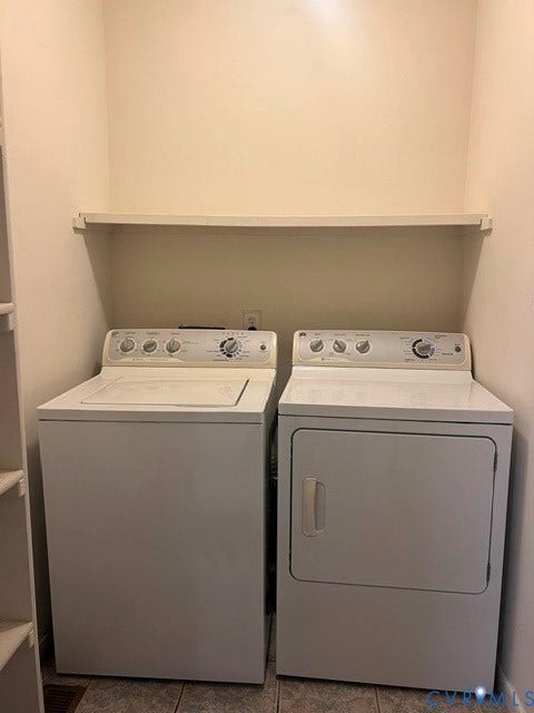 11419 Courthouse Acres Drive, Midlothian, VA 23114 Built-in laundry appliances with a top-load washer and front-load dryer