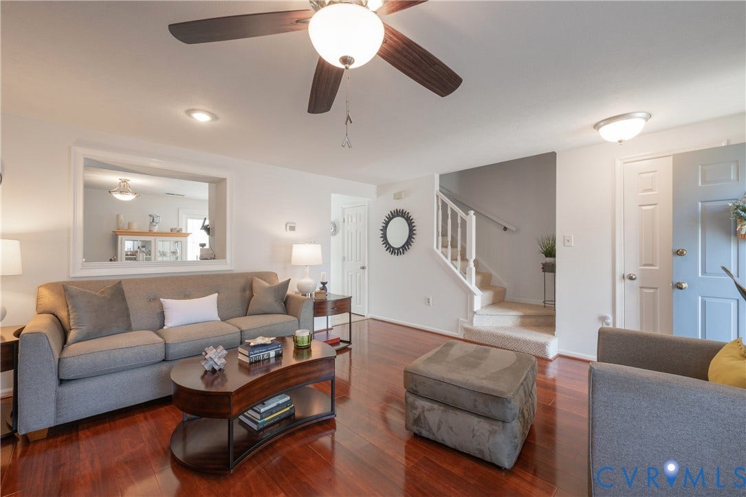 Wood-finish flooring throughout the main level