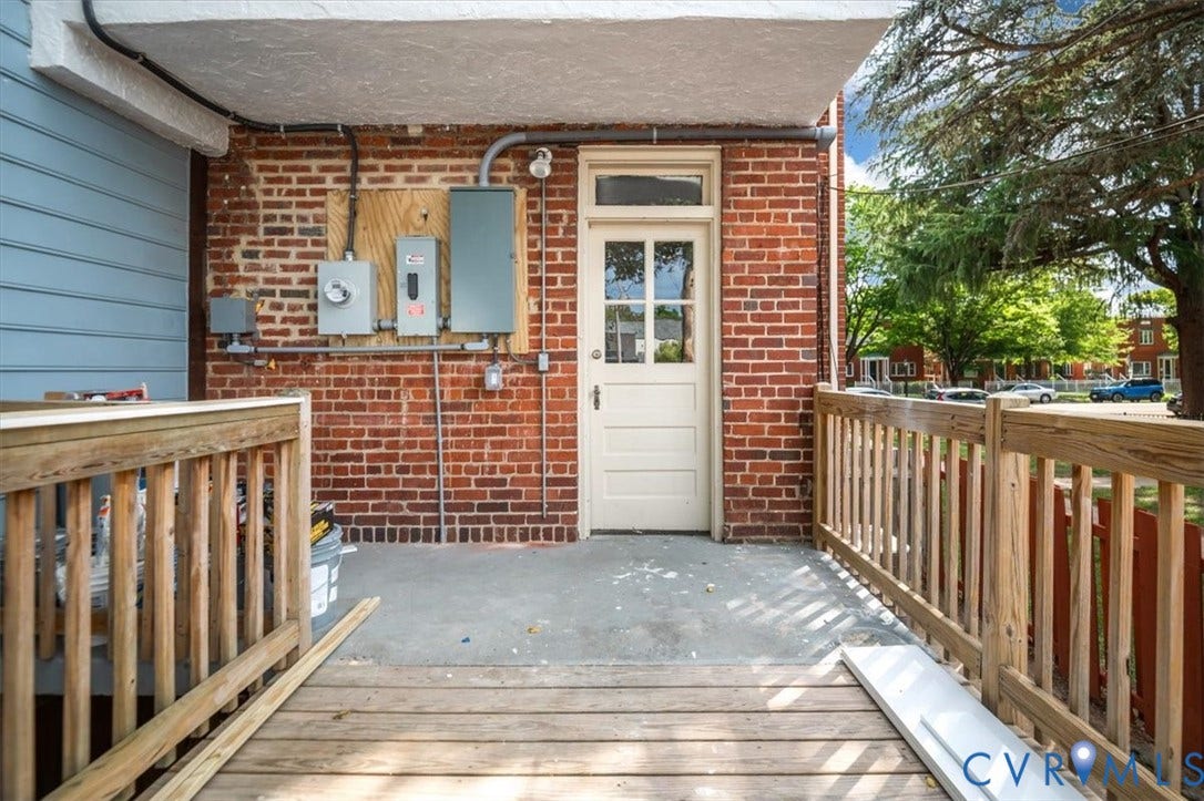 3510 Hanover Avenue, Museum District, Richmond, VA 23221 Outdoor concrete patio with wood-finish railing