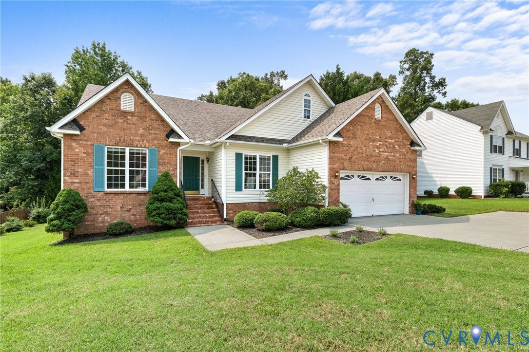 3173 Poplar View Place, Ashley Forest, Chester, VA 23831 Brick and siding exterior with a gabled roof