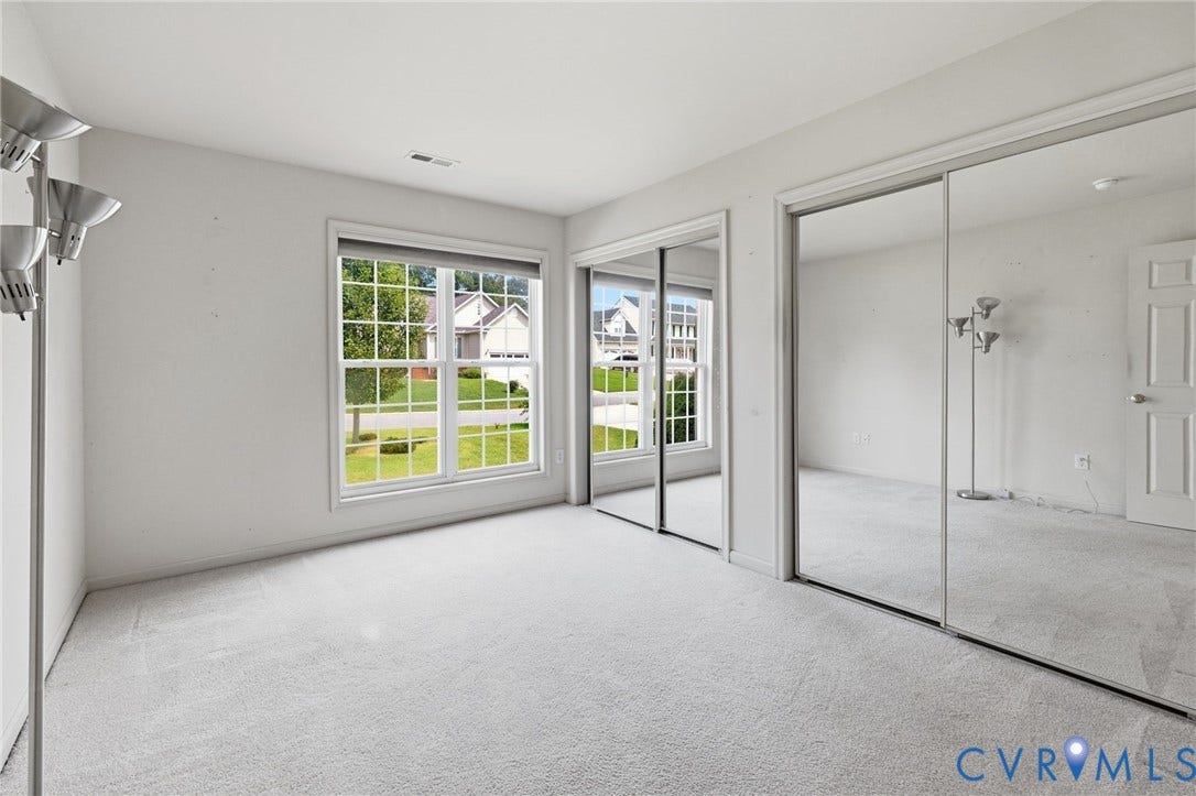 3173 Poplar View Place, Ashley Forest, Chester, VA 23831 Wall-to-wall carpeting, multiple windows providing natural illumination, and mirrored closet doors