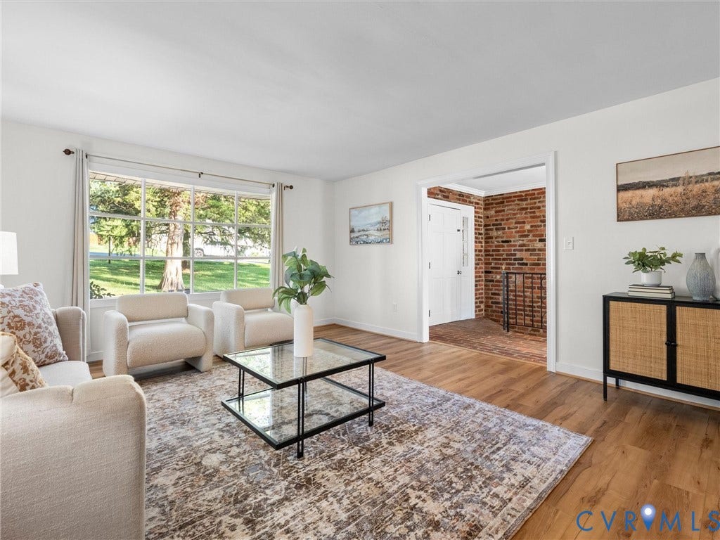 Wood-finish flooring throughout