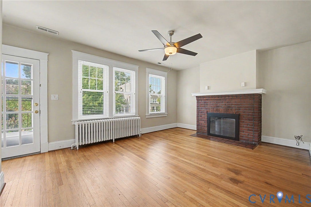 2nd Floor Living Room Fireplace & Balcony Entrance