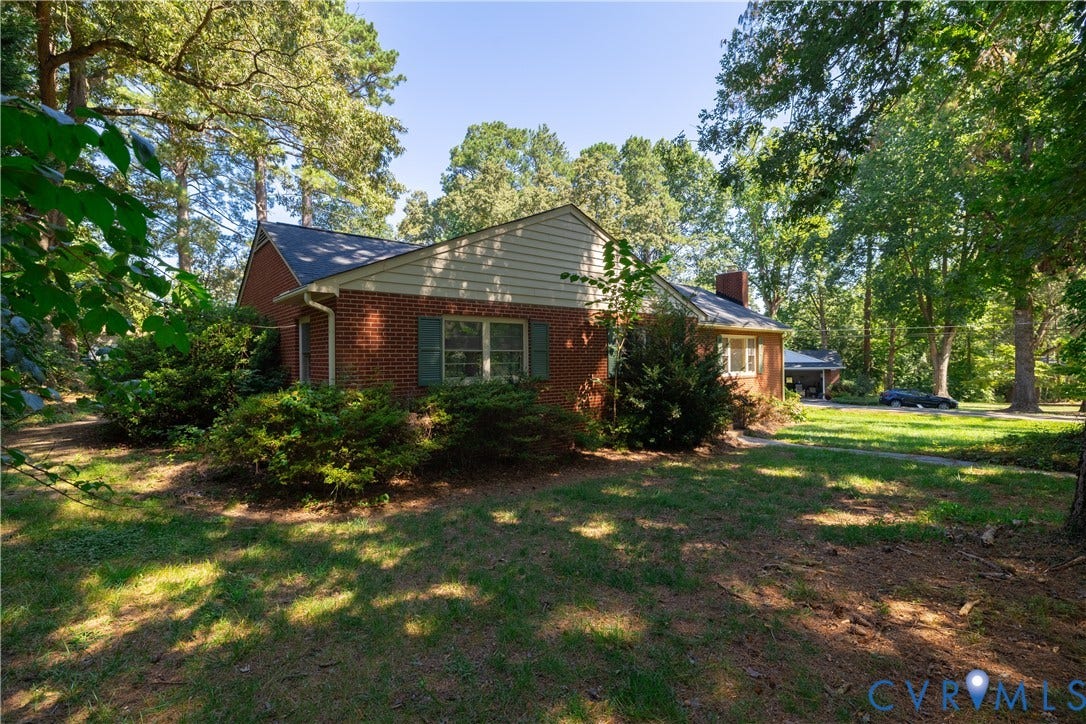 4532 Arrowhead Road, Statford Hills / Oxford, Richmond, VA 23235 Brick exterior with a gabled roof and green window shutters